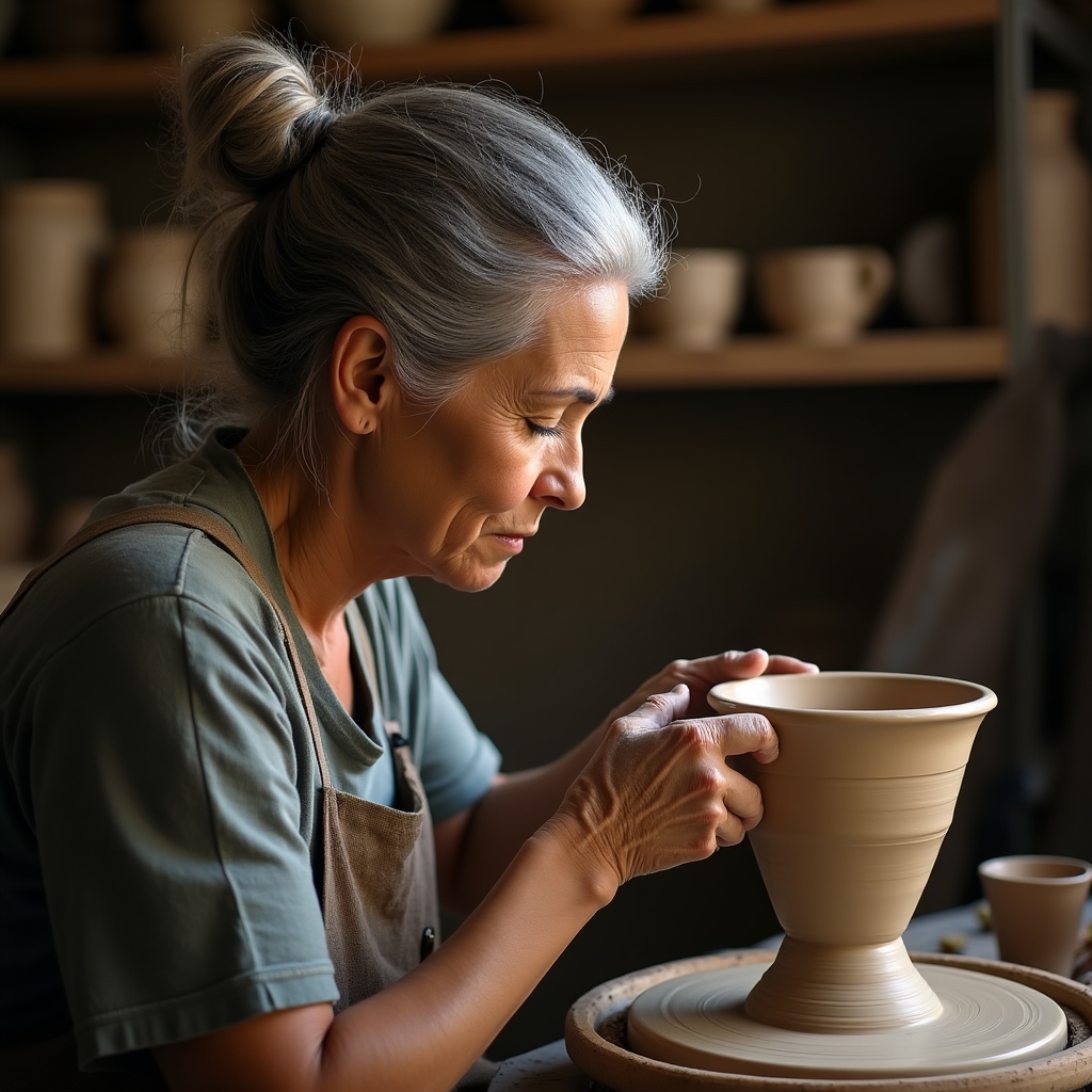 Artisan potier au travail